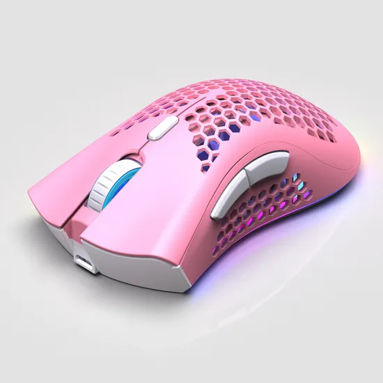 2.4 GHz Hollow Rechargeable Game Mouse Wireless Charging RGB Glow Hole Mouse Gift for Desktop and Laptop Computers