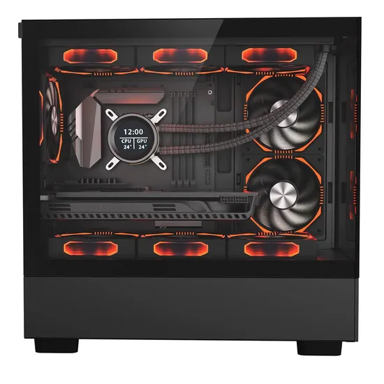 Full View Cube PC Case Glass Panel Micro ATX Computer Case