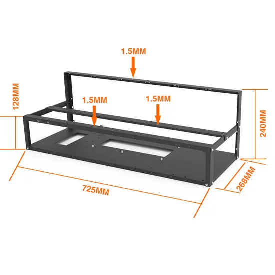 Open Chassis 6GPU 8GPU 12GPU Graphics Card Bracket Rack Etheczec Fixing Rack Dual-Power Graphics Card Rack GPU Graphics Card Cooling Rack Fixing Rack Chassis
