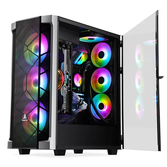 VGA Vertical Install Tempered Glass Gaming Computer Case ATX3.0 Full Tower Computer Case