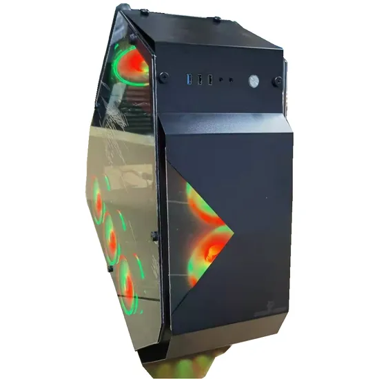 Gaming Computer Case with Tempered Glass Side Panel