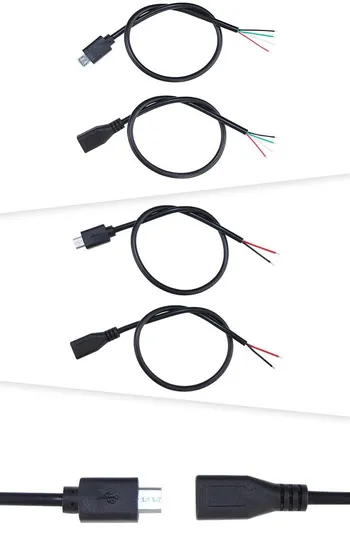 Free Sample Fast Shipping Customized Micro USB 2.0 a Male to Wires Open USB Cable Wire Harness Connector