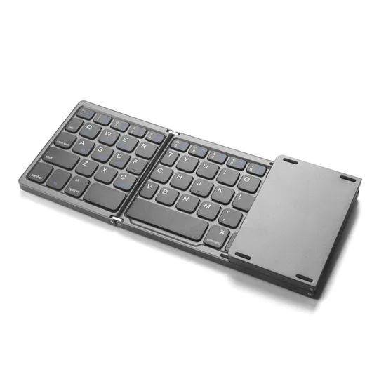 Tablet Phone Computer Triple Foldable Bluetooth Wireless Keyboard with Touchpad
