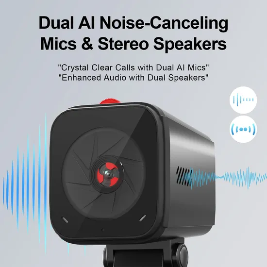 Autofocus Computer Camera Remote Control Adjustable Field Stereo Mics 2K Webcam