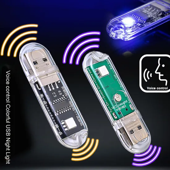 Mini USB LED Smart Voice Control USB Night Light 7 Colorfull Change