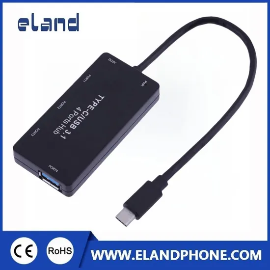 ABS 4 in 1 Dock USB-C 3.0 Hub 4 Ports with DC 5V Jack