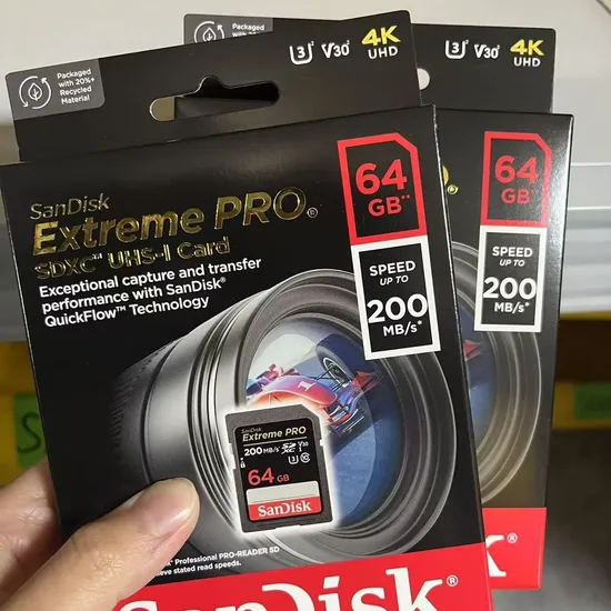Original San Disk Extreme PRO SD Card 64GB Memory Card V30 U3 Class10 High Speed SD Flash Card for Camera