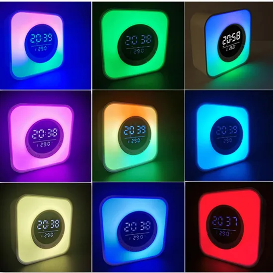 P10 Square Bluetooth Speaker Loudspeaker USB RGB Light Rechargeable Digital Display Alarm Clock Speaker