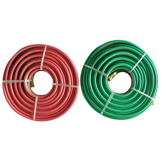ISO3821 Certification 20bar Rubber Material Polyurethane Braided 5/16 Inch 1/4 Inch Oxygen Acetylene Welding Twin Hoses