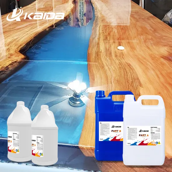 Wholesale Clear Two Parts Transparent Liquid Epoxy Ab Polyurethane Fiberglass Resin for Wood Table Casting Granite Paint Concrete Floor Countertop Coating Price
