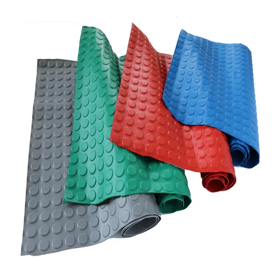 Eco-Friendly Green Red Grey TPE Coin Ribbed Diamond Checker Rubber Floor Mat