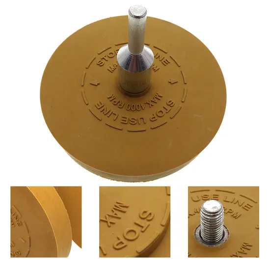 3.5" 88mm Rubber Eraser Wheel for Adhesive, Sticker, Pinstripe, Decal and Graphic Remover with 1/4" Drill Adapter