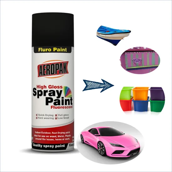 Aeropak Good Quality All Purpose Chrome Glod Florescent Aerosol Acrylic Color Spray Paint for Wood/Glass/Car/Wall/Metal