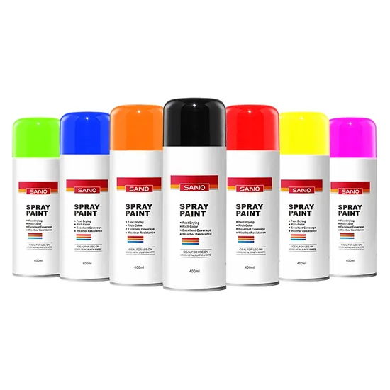 Sanvo Good Quality All Purpose Chrome Glod Florescent Aerosol Acrylic Color Spray Paint for Wood Glass Wall Metal