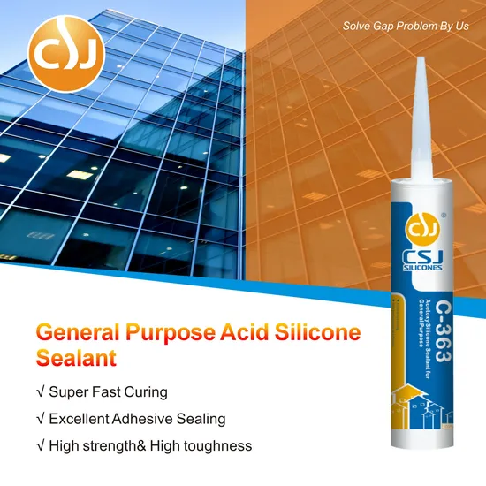 Hot Sale Fast Curing Acetoxy Acetic Acid Silicone Sealant for Aluminium Glass Windows and Doors Adhesive