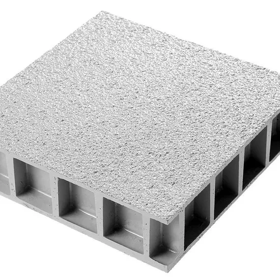 Top Solid Fiberglass Pultruded Diamend Gritted Molded Walkway Covered FRP/ GRP Decking Grating