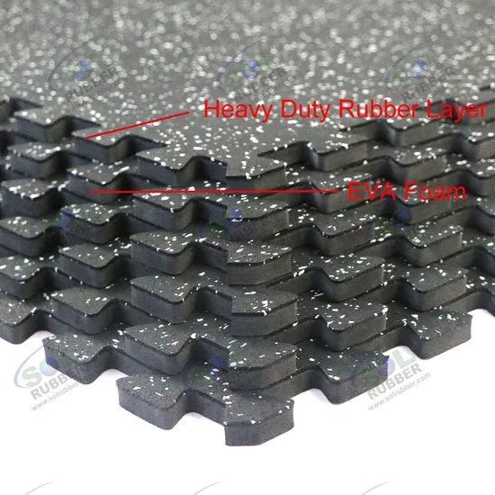 Sol Rubber Rubber Top EVA Flooring Mat 12mm Thick for Gym