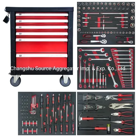 160PCS Tools with 6/7 Drawers Garage Storage Metal Cabinet Trolley