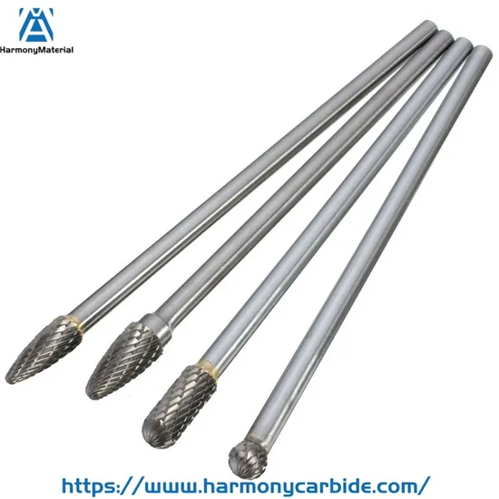 Long Shank Inch Sizes Carving Charmfering Cemented Carbide Files Rotary Burrs