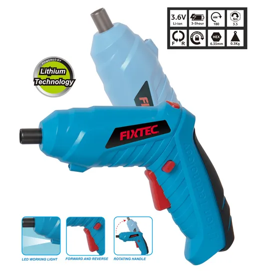 Fixtec High Quality 3.6V Powerful Rechargeable Cordless Small Electric Screwdriver