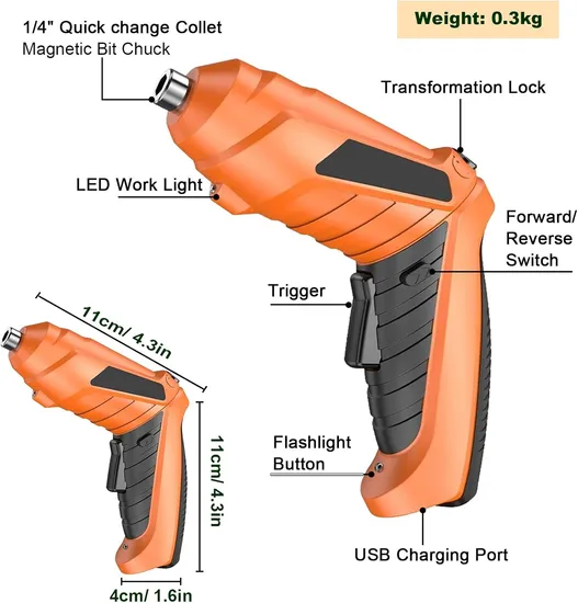 Compact 4V Cordless Screwdriver Set for Effortless Assembly