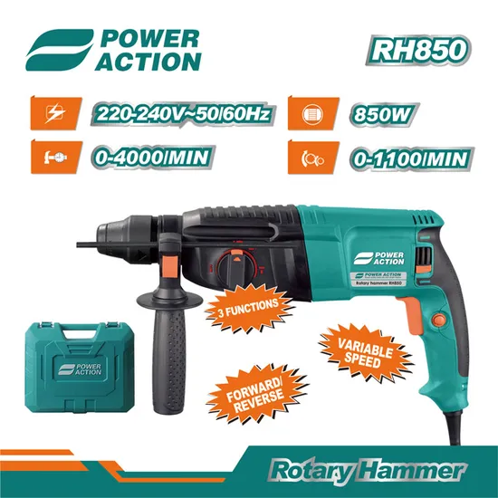 Power Action Rh850 26mm SDS Impact Rotary Hammer with 3 Function