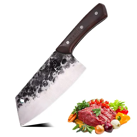 Ds-2573 Best Sale 8 Inch Stainless Steel Chef Knife Wood Handle Sharp Meat Cleaver Knife for Kitchen