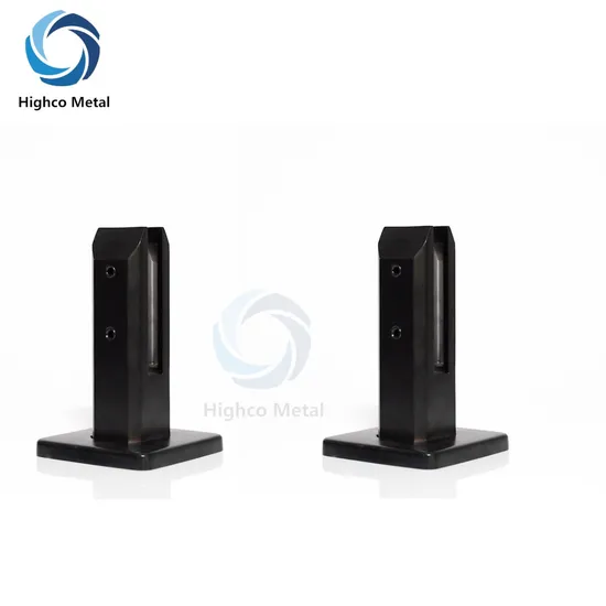 High Quality Matt Black Square Base Glass Fencing Spigots