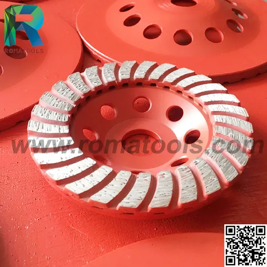 Six Heavy Duty 4" Concrete Turbo Diamond Grinding Cup Wheel