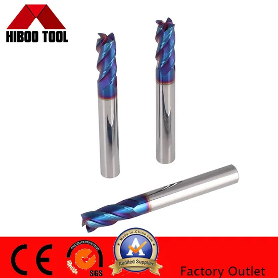 Solid Carbide End Mill HRC65 Blue Nano Coating Cutting Tools