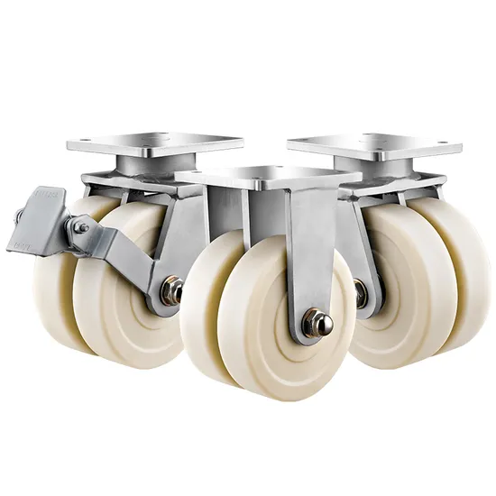4/5/6/8/10/12′′ White Nylon Twin Wheel Caster Heavy Duty Industrial Caster