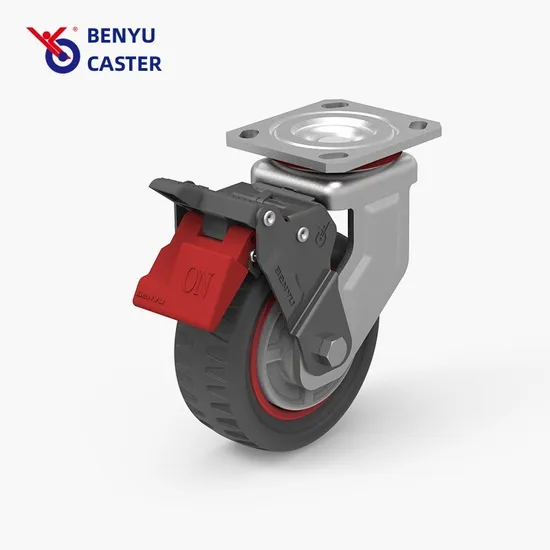 8 Inch Heavy Duty PU Industrial Wheel Swivel Fixed Caster Cart Equipment Wheels with Brake
