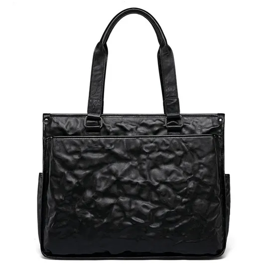 Trendy Special Design Waterproof Office Using Large Capacity Shoulder Bag High-Grade Men Tote Bag Briefcase Genuine Leather Bag