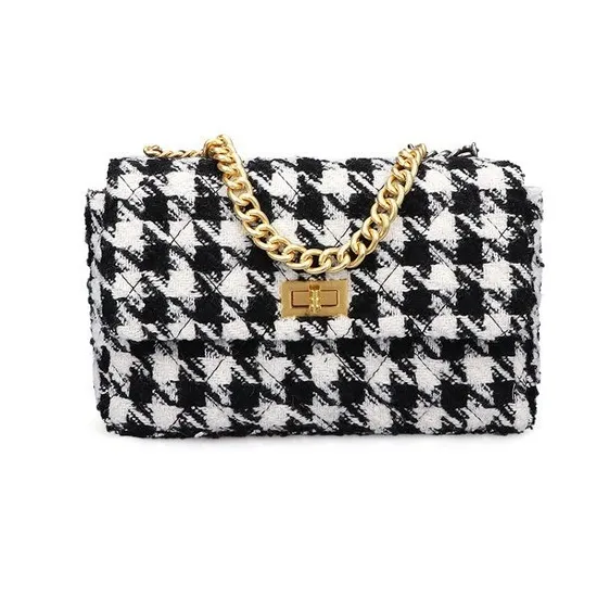Luxury Winter Woolen Chain Bag Women Leather Match Replica Brand Handbag