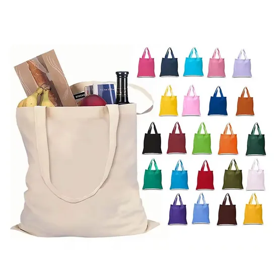 Manufacturers Wholesale Custom Blank Canvas Shoulder Tote Grocery Bags
