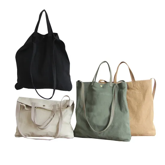 Custom Logo DIY Blank Cotton Canvas Tote Shopping Bag