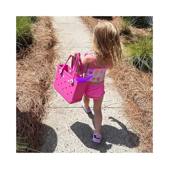 Best Custom Outdoor Fashion Handbags Cute Design with Bogg Style Added Charms Premium Quality Rubber EVA Silicone Wateproof Durable Eco Friendly EVA Beach Bag