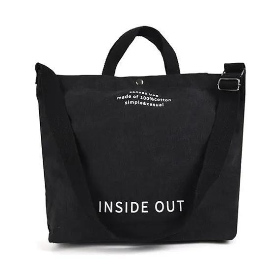 Customized Women Top Handle Bag Casual Shoulder Work Canvas Tote Crossbody Bag