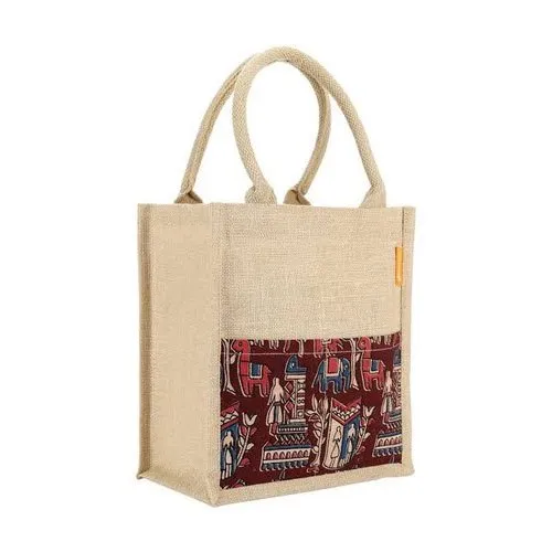 Wholesale Recycled Logo Printing Cloth Carrying Women Shopping Bags Natural Gunny Plain Large Tote Jute Bag