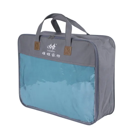 Customzied Printed Logo Reinforced Handles Recyclable Non Woven PVC Steel Wire Duvet Quilt Pillow Blanket Comforter Bedding Storage Moving Packaging Zipper Bag