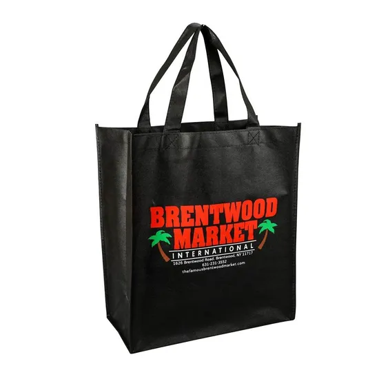 Custom Logo Non Woven Tote Bags with Sewing Process Eco-Friendly Grocery Shopping Bag