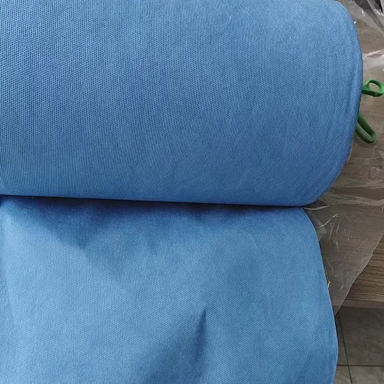 Factory Outlet Medical Blue SMMS Non-Woven Fabric Blue SMMS Surgical Gown Materia Medical Nonwoven Fabric
