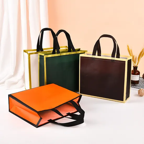 Environmentally Friendly Reusable Recyclable Custom Logo Laminated Tote Bag Shopping Non-Woven Bag