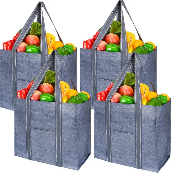 RPET 4 Pack Reusable Grocery Shopping Bag