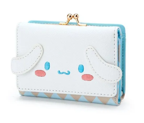 Sanrio Kitty Pocket My Melody Kt Cat Cinnamon Roll Pringle Kuromi PU Leather Bag Wallet Cute Folding Card Bag Female Wallet Coin Purse