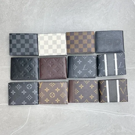 High-Quality Brand Designer Louis Men′s Wallet: Leather Bifold Wallet with Card Holder