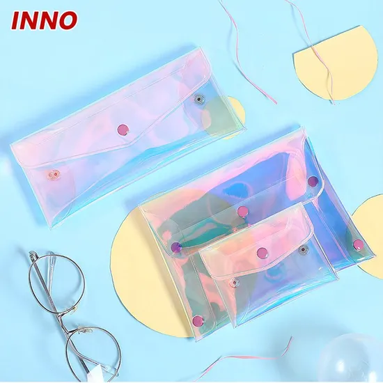 Inno-R018 Card Bag Coin Wallet Headset Storage Case Laser Colour Small Items PVC Pouch for Lady Eco-Friendly