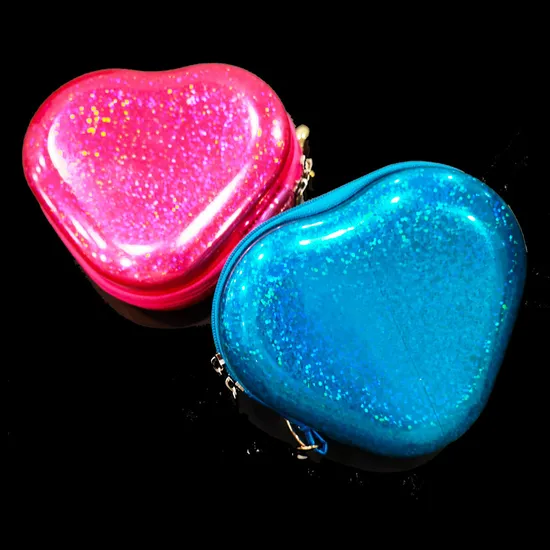 Cute Heart Shaped Card Holder Money Bag Coin Purse with Keychain