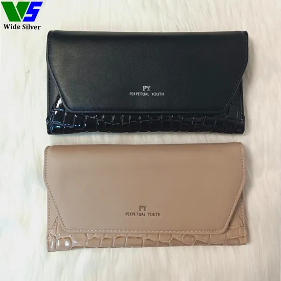 Wide Sliver OEM New Stylish Unique Novelty Trendy Wallets Purse for Ladies