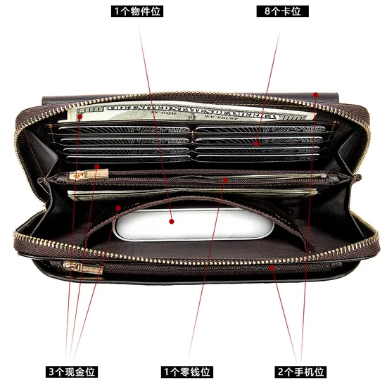 MW017 RFID Blocking Wallet Luxury Designer Leather Wallet Men Genuin Men′s Leather Wallets Card Holder for Men Clutch and Purses